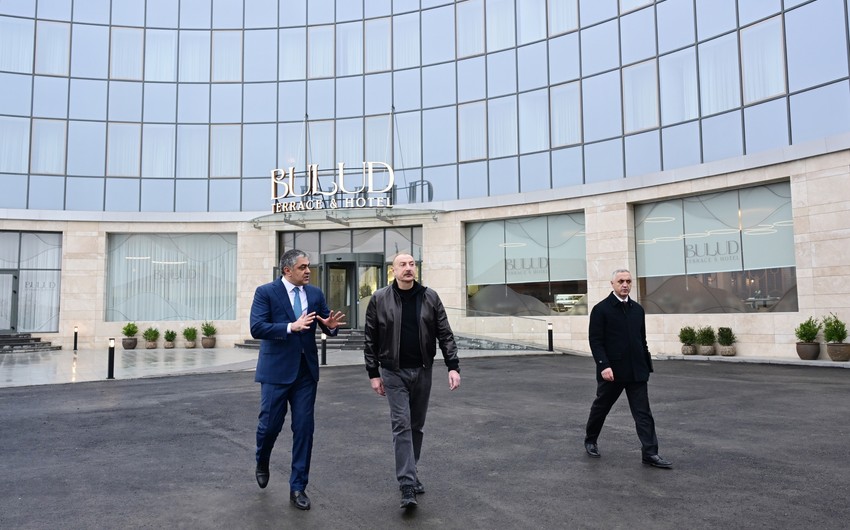 President Ilham Aliyev attends opening of Bulud Hotel in Khankandi 