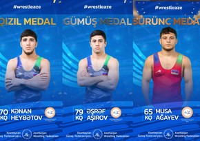 Azərbaycan güləşçiləri Qazaxıstanda 3 medal qazanıb