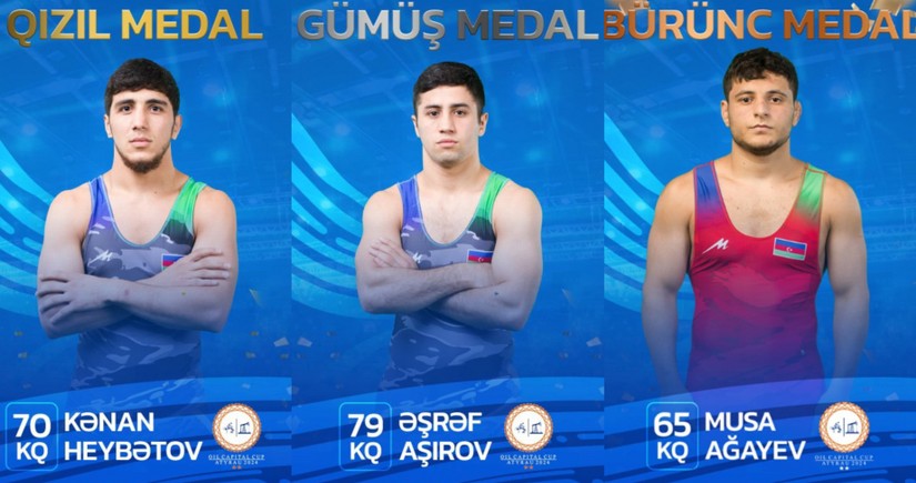 Azərbaycan güləşçiləri Qazaxıstanda 3 medal qazanıb