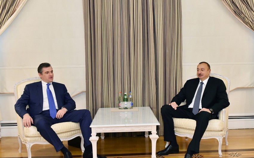 President Ilham Aliyev received Chairman of Russian State Duma Committee on International Affairs