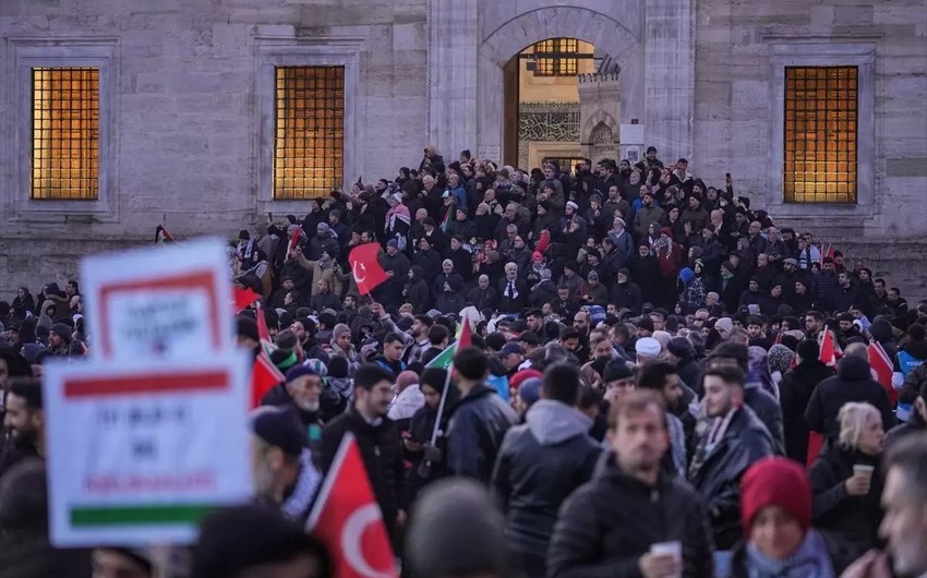 İstanbulda minlərlə insan Fələstinə dəstək yürüşünə başlayıb