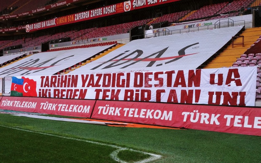 Qalatasarayın stadionunda Azərbaycana dəstək şüarları yerləşdirildi