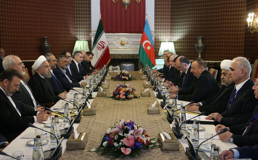 Ilham Aliyev and Hassan Rouhani held a one-on-one meeting