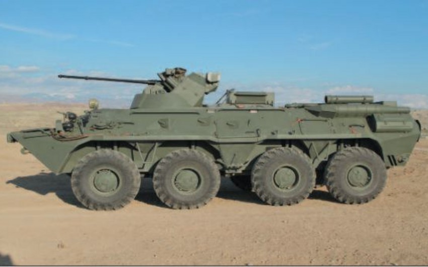 На вооружение в Нахчыване поступили модернизированные бронетранспортеры БТР-82А
