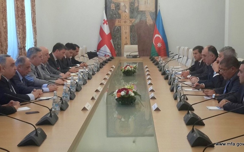 Elmar Məmmədyarov Gürcüstan parlamentinin sədri ilə görüşüb