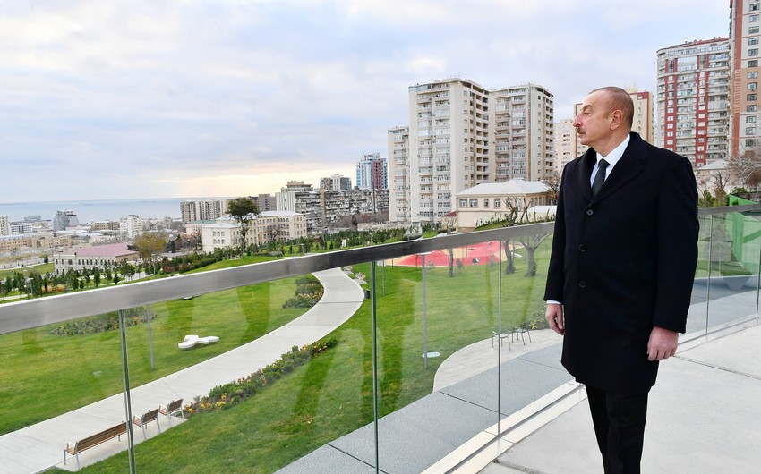 President Ilham Aliyev attends opening of second part of Central Park in Baku