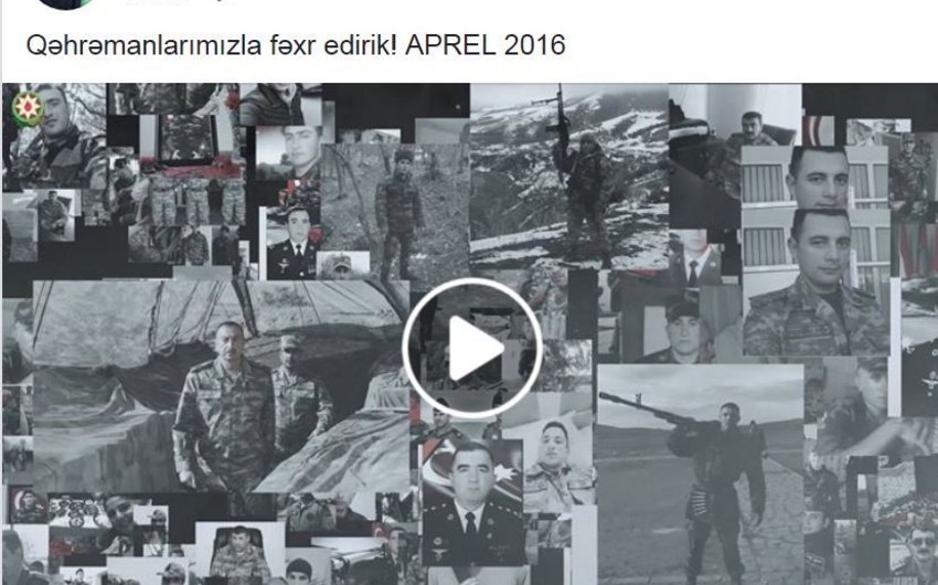 President of Azerbaijan shares video on the third anniversary of April victory on Facebook - VIDEO