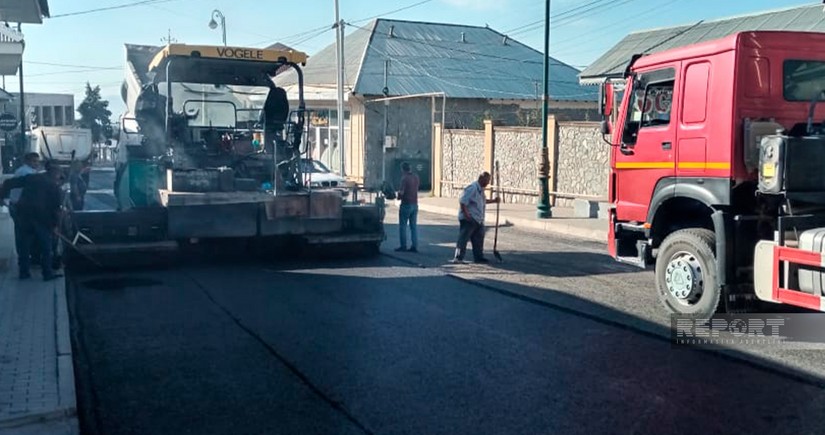 Oğuzun 14 küçəsində yollar təmir olunur