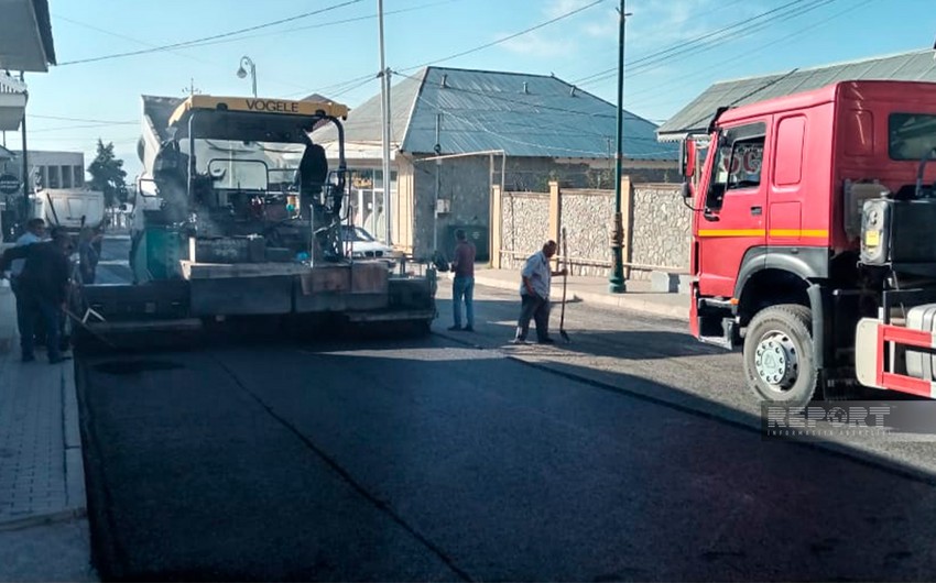 Oğuzun 14 küçəsində yollar təmir olunur