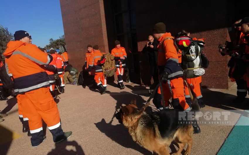 REPORTAGE from airport receiving aid and rescuers in Turkiye