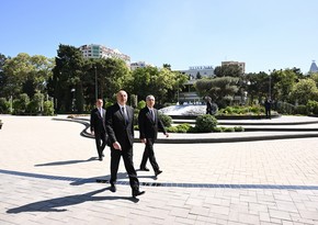 Президент Ильхам Алиев принял участие в открытии парка Нариманова в Баку