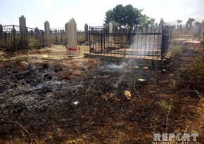 Fire occurred at Khaltan cemetery of Shabran region