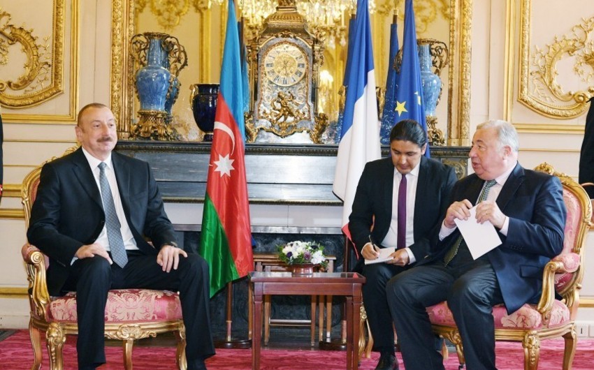 Prezident İlham Əliyev Fransa Senatının sədri Jerar Larşe ilə görüşüb
