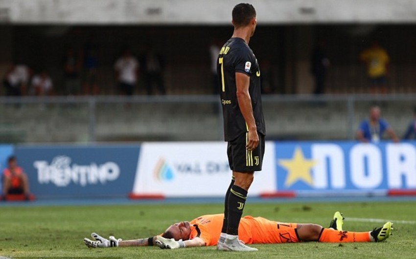 Вратаря Кьево госпитализировали после столкновения с Роналду