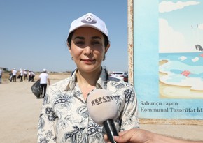 Сабина Алиева: Цель акции на побережье Каспия - повысить роль общества в улучшении экосостояния моря