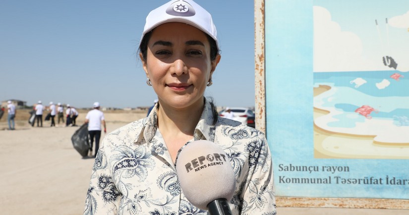 Сабина Алиева: Цель акции на побережье Каспия - повысить роль общества в улучшении экосостояния моря