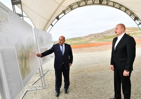 President Ilham Aliyev lays foundation stone for village of Juvarli in Fuzuli district - UPDATED 