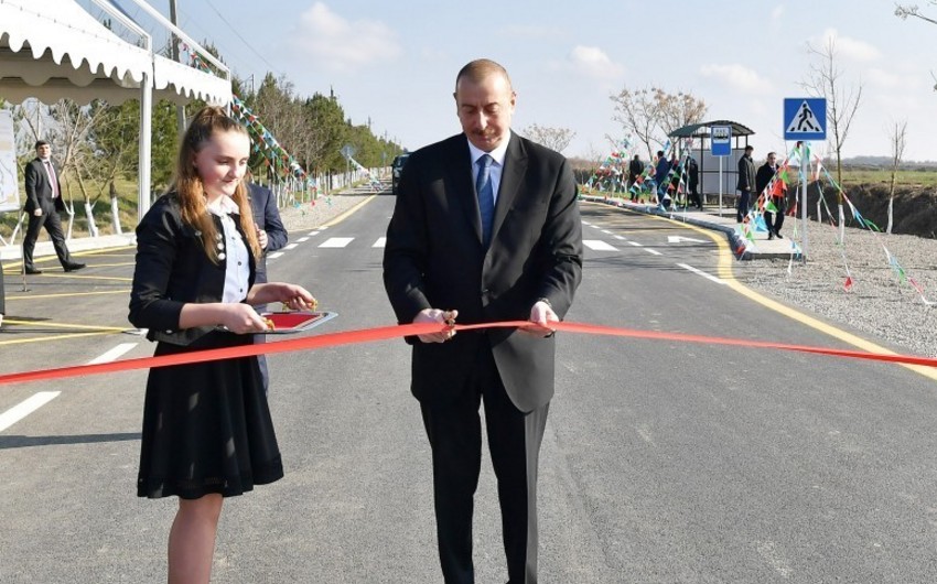 President Ilham Aliyev inaugurated Mingachevir-Stansiya Mingachevir-Bahramtapa-Beylagan highway