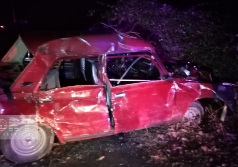 В Огузе автомобиль врезался в дерево, есть пострадавшие