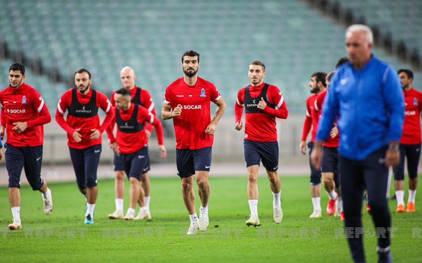 Сборная Азербайджана вышла на последнюю тренировку перед матчем с Португалией