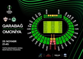 Qarabağ - Omoniya oyununa satılmış biletlərin sayı açıqlanıb