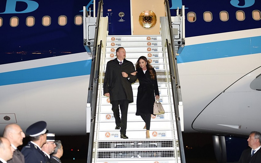 ​Президент Ильхам Алиев прибыл с рабочим визитом во Францию