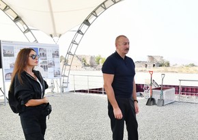 Президент Ильхам Алиев и первая леди Мехрибан Алиева совершили поездку в Агдамский район 