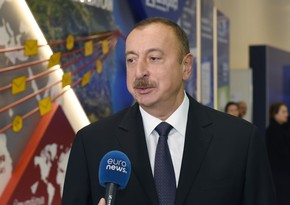 President Ilham Aliyev responded questions of Euronews and Russia-24 TV channels