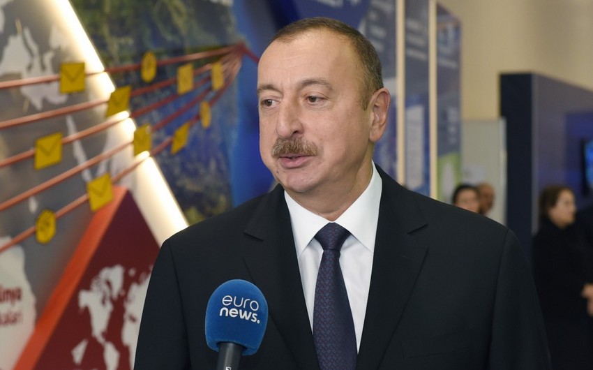 President Ilham Aliyev responded questions of Euronews and Russia-24 TV channels
