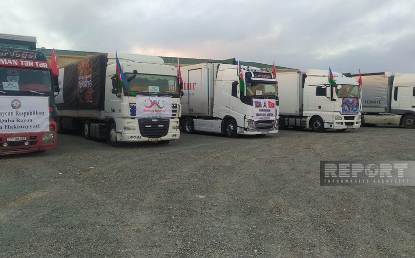 Azerbaijan sends 5 more trucks of humanitarian aid to Türkiye