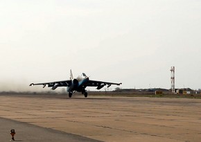 Azerbaijan Air Force aircraft carry out training flights