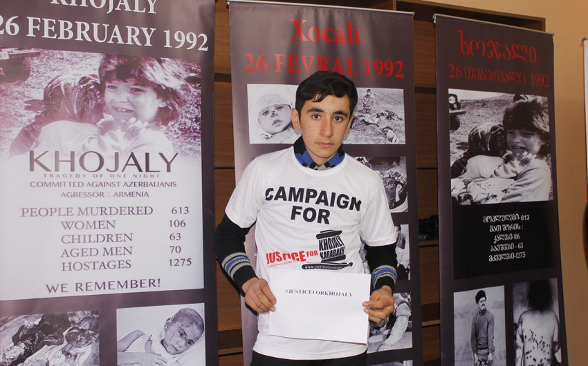 Georgian youth joined campaign to collect signatures for 'Justice for Khojaly'