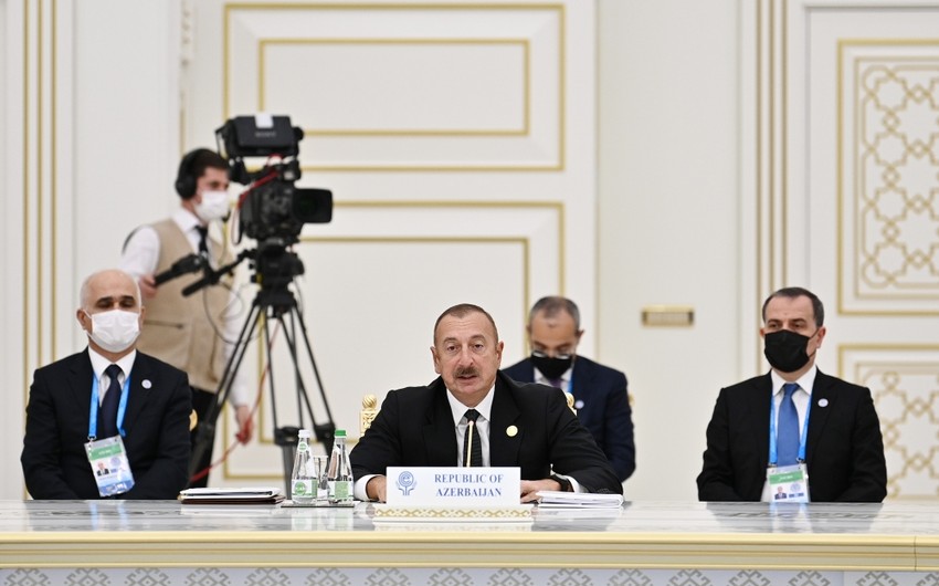 Ilham Aliyev expresses confidence that ECO members will benefit from Zangazur corridor