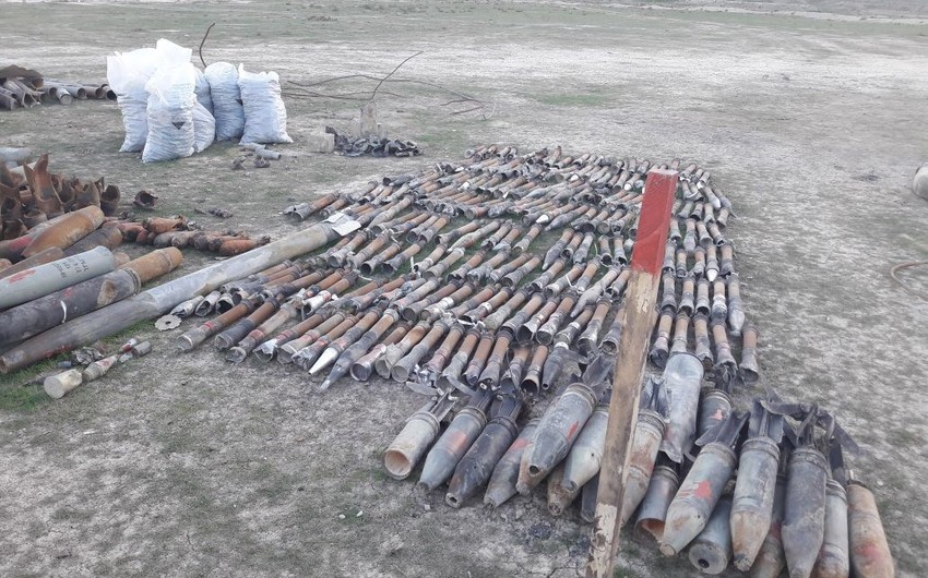 В Хызы обнаружено  14403 единицы невзорвавшихся боеприпасов