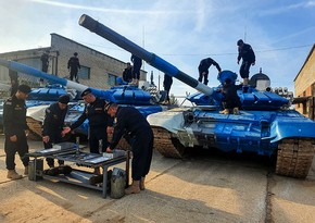 Участвующие в Танковом биатлоне азербайджанские танкисты проверили техническое состояние боевых машин