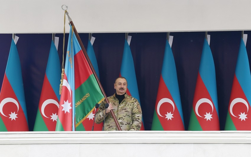Ильхам Алиев принял участие в открытии воинской части в Гадруте