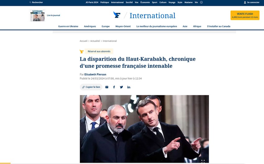 “Le Figaro”: Makronun anti-Azərbaycan planı iflasa uğrayıb