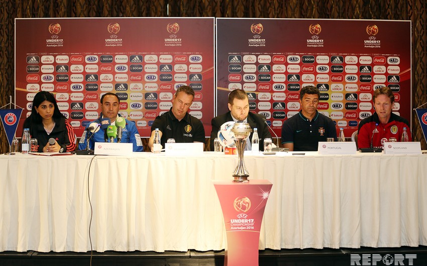 European Championship participants adress a press conference