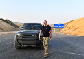 President Ilham Aliyev examined construction progress of Aghdam-Fuzuli highway