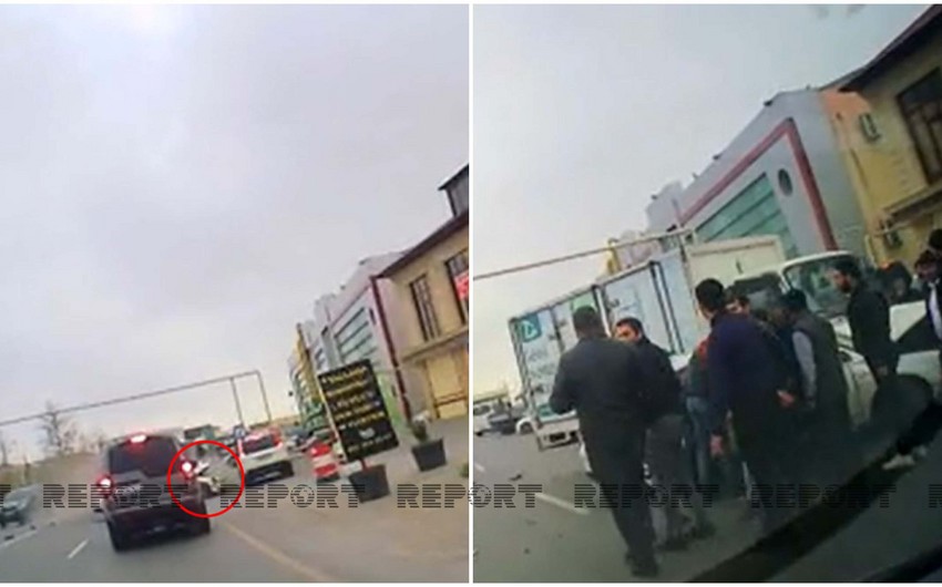 Bakıda zəncirvari yol qəzası olub, üç avtomobil toqquşub