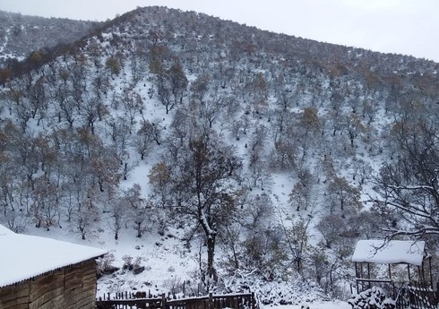 В ряде районов Азербайджана выпал снег