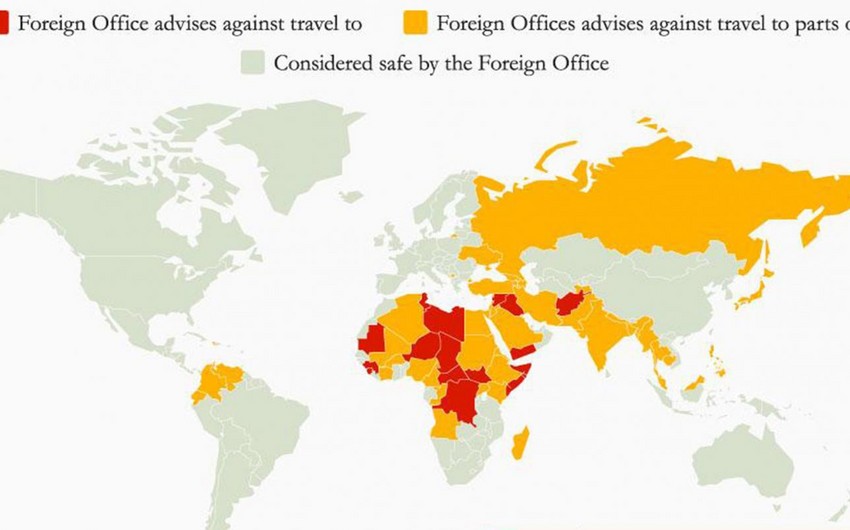 ​The Independent опубликовал карту стран опасных для посещения