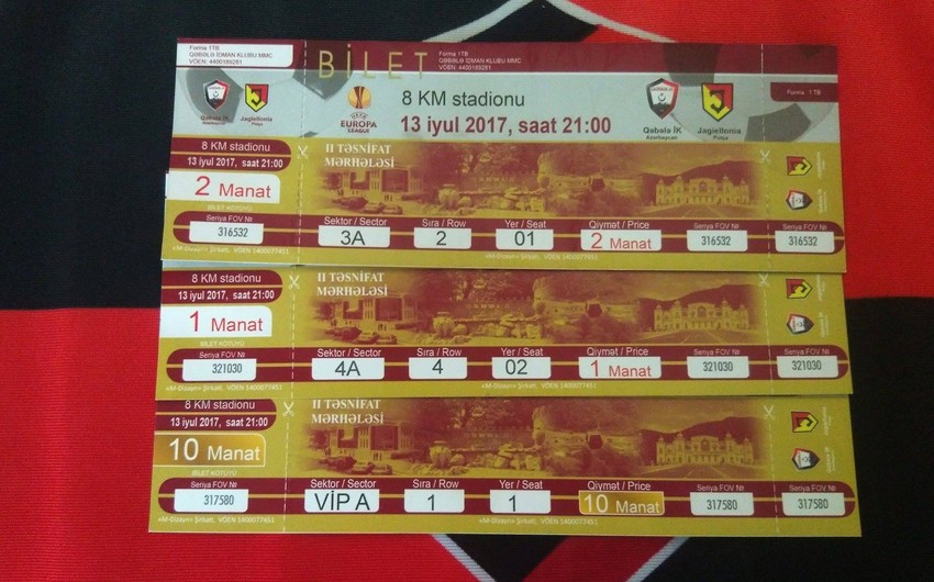 Tickets for Gabala vs Jagiellonia match on sale