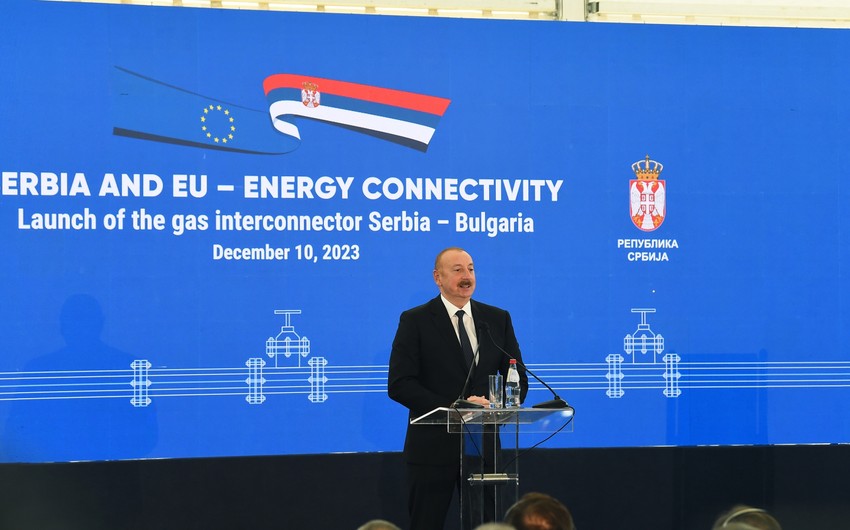 Ильхам Алиев: В этом году экспорт азербайджанского газа в Европу достигнет примерно 12 миллиардов кубометров
