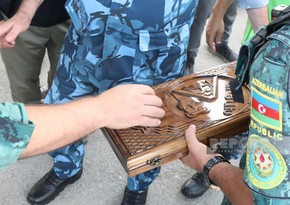 Backgammon board with coat of arms of so-called republic confiscated from person of Armenian origin willing to cross border
