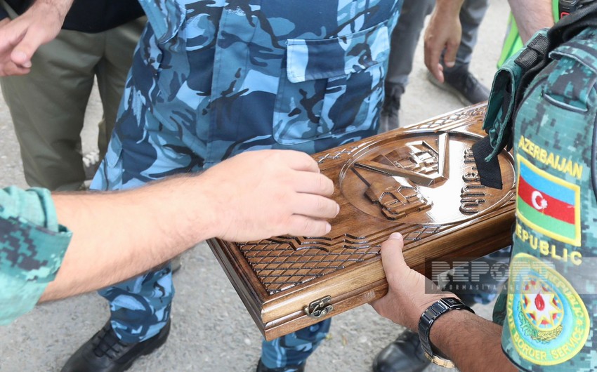 Backgammon board with coat of arms of so-called republic confiscated from person of Armenian origin willing to cross border