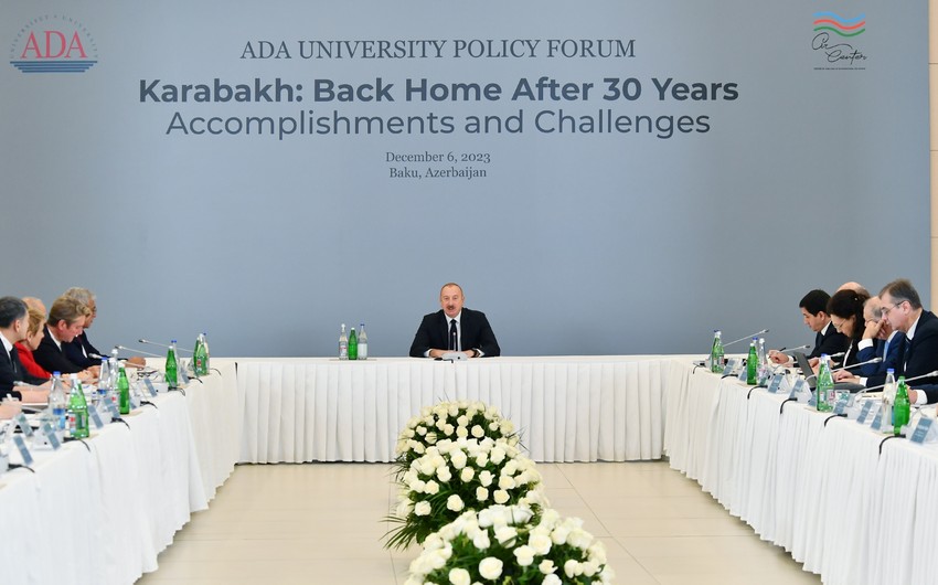 Президент Ильхам Алиев принял участие в Форуме Карабах: Возвращение домой спустя 30 лет. Достижения и трудности