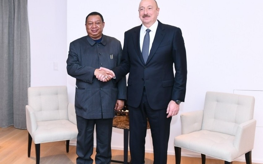 Davosda Prezident İlham Əliyev ilə OPEC-in baş katibi Məhəmməd Barkindonun görüşü olub - FOTO
