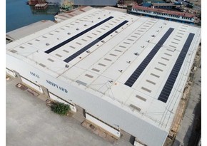 Solar panels spanning 512 sq.m installed at Bibiheybat ship repair yard