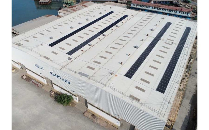 Solar panels spanning 512 sq.m installed at Bibiheybat ship repair yard